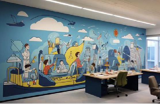 台州市办公室墙绘的特点。