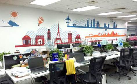 台州市教你设计办公室墙绘的方法。